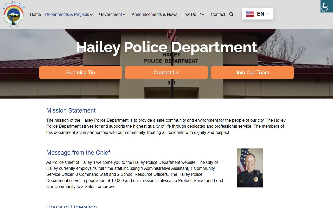 Blaine County arrest records Hailey Police Department source