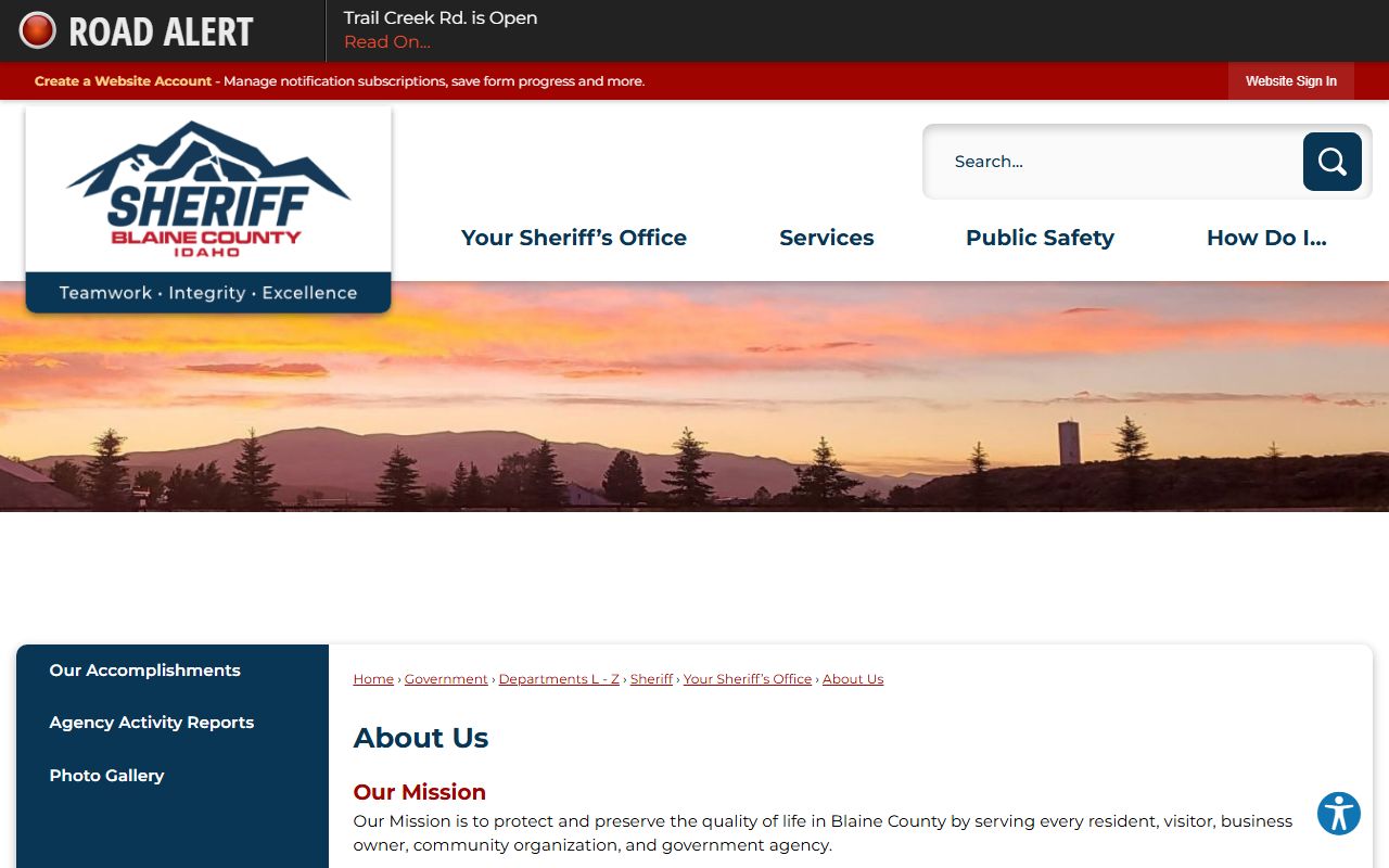Blaine County arrest records Sheriff's Office source