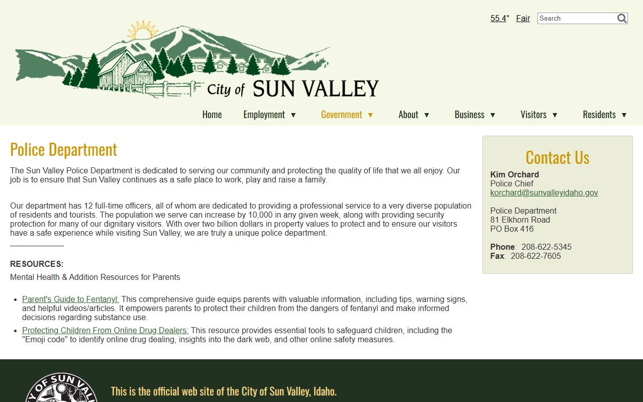 Blaine County arrest records Sun Valley Police Department source