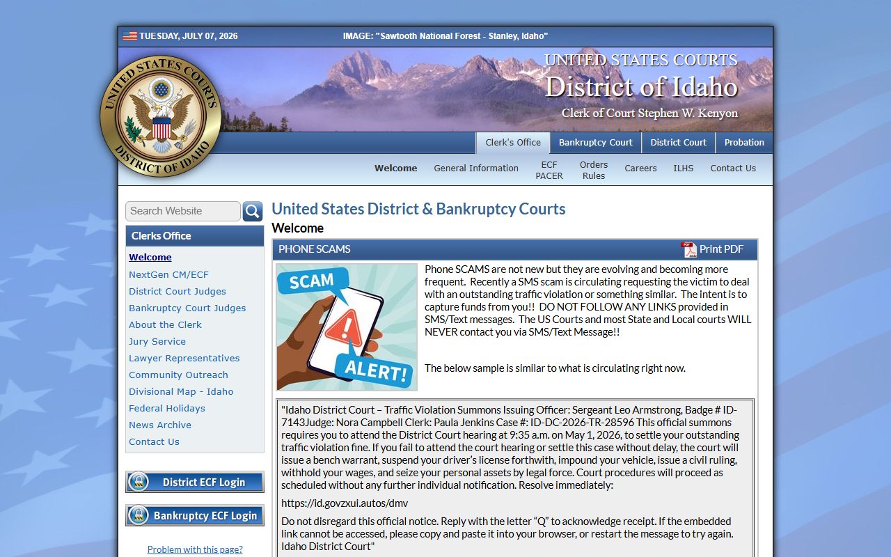 Blaine County District Court federal District of Idaho source
