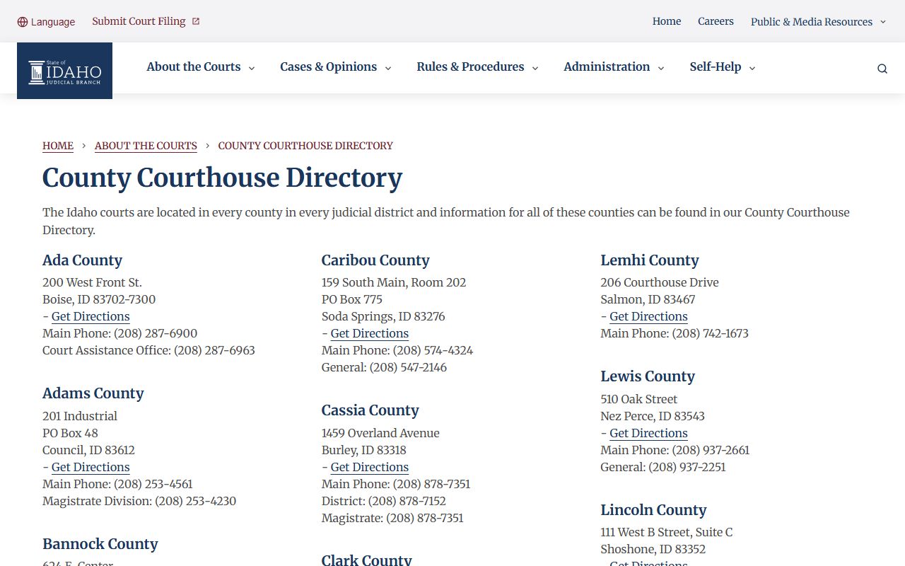 Blaine County Court records county courthouse directory
